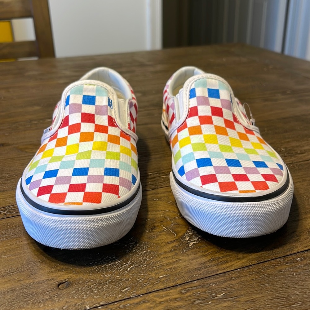 Kids Vans rainbow checkerboard sneakers